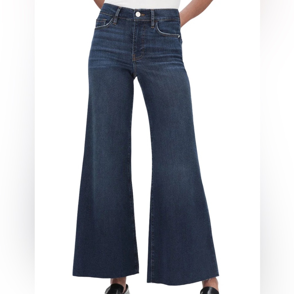 FRAME Wide-Leg Blue Jeans